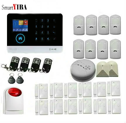 SmartYIBA 2.4 Inch TFT Screen Wireless Home GSM Security Alarm System Motion Detector Door Sensor Fire Detector Protection Alarm
SmartYIBA 2.4 Inch TFT Screen Wireless Home GSM Security Alarm System Motion Detector Door Sensor Fire Detector Protection Alarm