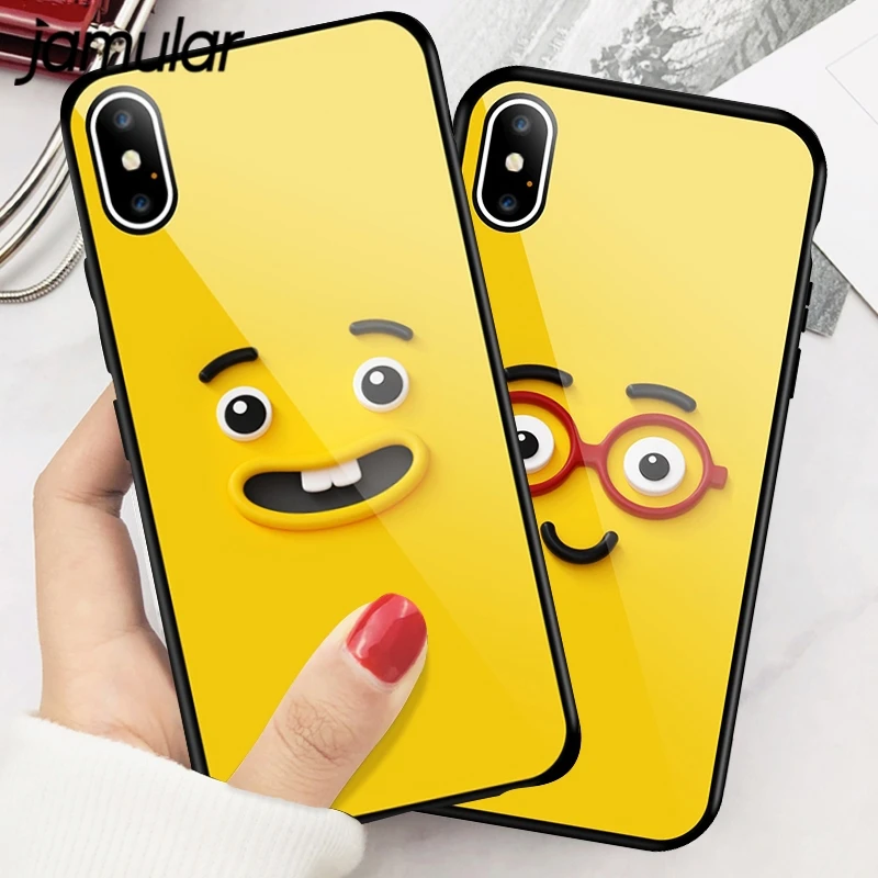 JAMULAR Funny Expression Phone Cases For iphone 7 8 Plus Tempered Glass Case for iphone 6 6S Plus X XS High Quality TPU Coque
JAMULAR Funny Expression Phone Cases For iphone 7 8 Plus Tempered Glass Case for iphone 6 6S Plus X XS High Quality TPU Coque