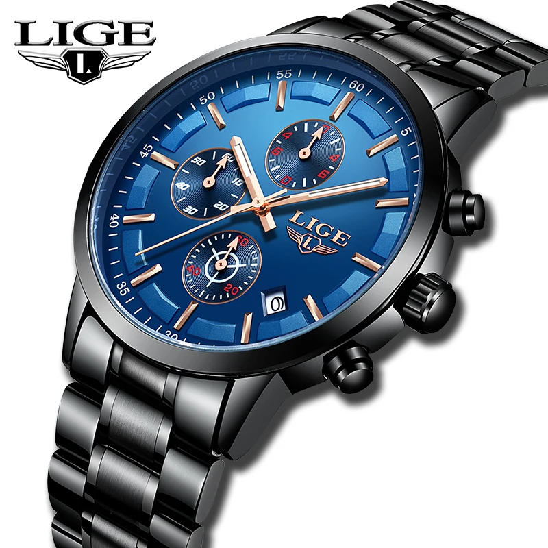LIGE Watches Top Luxury Brand Men Fashion Luxury All Steel Strap Waterproof Quartz Watch For Men's Sport Watch Relogio Masculino
LIGE Watches Top Luxury Brand Men Fashion Luxury All Steel Strap Waterproof Quartz Watch For Men's Sport Watch Relogio Masculino