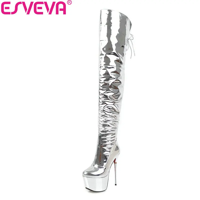 ESVEVA 2019 Women Motorcycle Boots Over The Knee Boots Round Toe Zipper Thin High Heels Platform Winter Shoes Boots Size 34-43
ESVEVA 2019 Women Motorcycle Boots Over The Knee Boots Round Toe Zipper Thin High Heels Platform Winter Shoes Boots Size 34-43