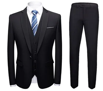 Notched Collar Men Suits One Button Dinner Party Three Pieces (Jacket+Vest+Pants) Trim Fit Wedding Tuxedos
Notched Collar Men Suits One Button Dinner Party Three Pieces (Jacket+Vest+Pants) Trim Fit Wedding Tuxedos