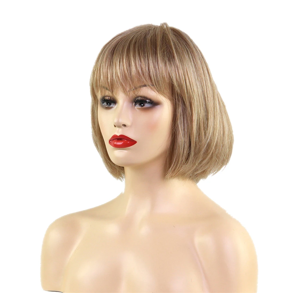 14 Straight Bob Wig Shoulder Length, Mixed Human Hair Natural Flat Bang Wig with Free Cap, Light Brown
14 Straight Bob Wig Shoulder Length, Mixed Human Hair Natural Flat Bang Wig with Free Cap, Light Brown