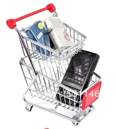 Бесплатная доставка двойные слои мини супермаркет торговый Handcart тележка телефон