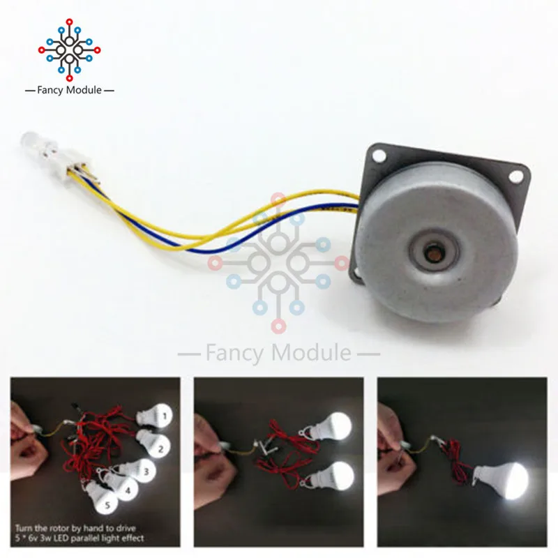Three-phase 3 Phase AC Micro Brushless Generator Mini Wind Hand Generator Motor With Led Lamp Bead 3-24V DIY For Arduino
Three-phase 3 Phase AC Micro Brushless Generator Mini Wind Hand Generator Motor With Led Lamp Bead 3-24V DIY For Arduino