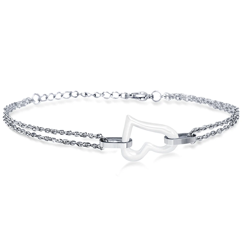 NIBA New Fashion Women Chain Bracelet White/Black Ceramic Heart Bracelet With Stainless Steel Chain Pulsera Jewelry
NIBA New Fashion Women Chain Bracelet White/Black Ceramic Heart Bracelet With Stainless Steel Chain Pulsera Jewelry