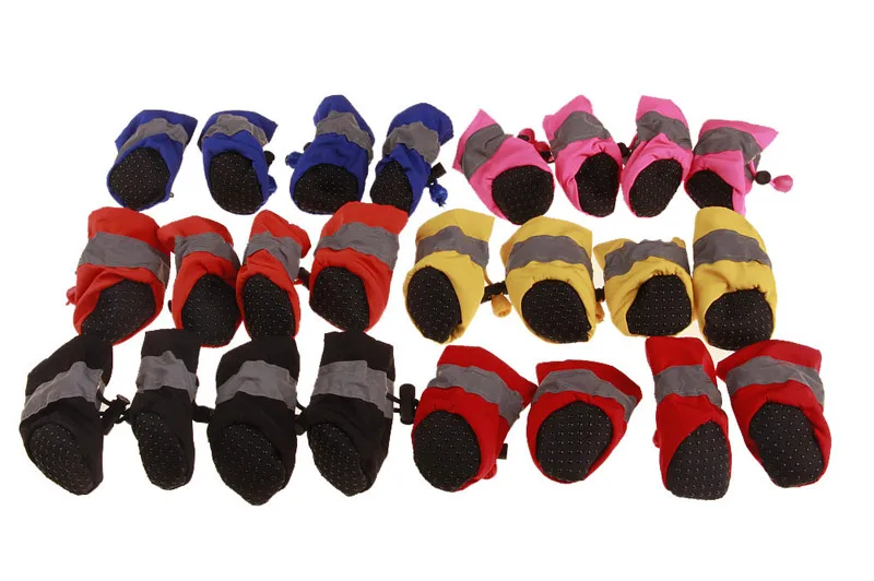 4Pcs Pet Dogs Shoes Rain Snow Waterproof Booties Rubber Anti-slip Shoes For Small Dog Puppies Cachorro Shoes8