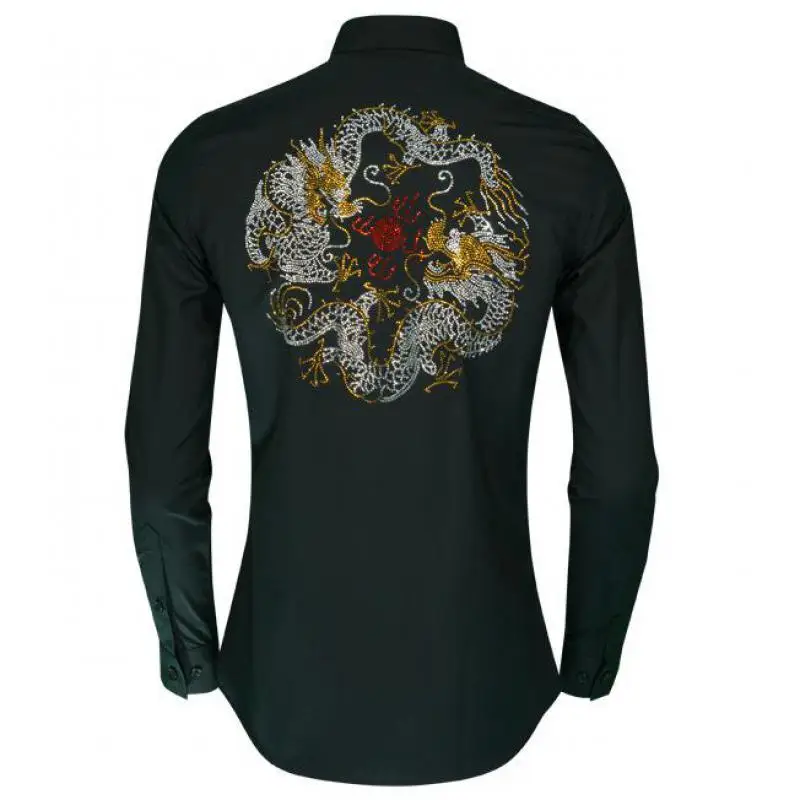 New Arrival Mens Shirts Luxury Czech Crystal Diamond Fire Dragon Long Sleeve Mens Dress Shirts Plus Size 4xl Slim Man Shirts
New Arrival Mens Shirts Luxury Czech Crystal Diamond Fire Dragon Long Sleeve Mens Dress Shirts Plus Size 4xl Slim Man Shirts