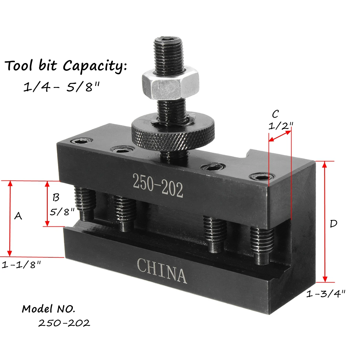 ADJUSTABLE TOOL HOLDER 5//8/" TOOL OPENING 3//4/" SHANK DIAMETER