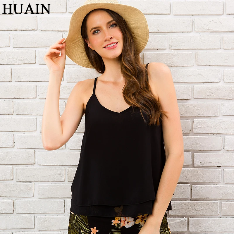 Camis Chiffon Women Sexy V-neck Sleelveless Vest black Shirt Casual Ladies Summer Top 2018 New Fashion Tank Top Female Clothing
Camis Chiffon Women Sexy V-neck Sleelveless Vest black Shirt Casual Ladies Summer Top 2018 New Fashion Tank Top Female Clothing