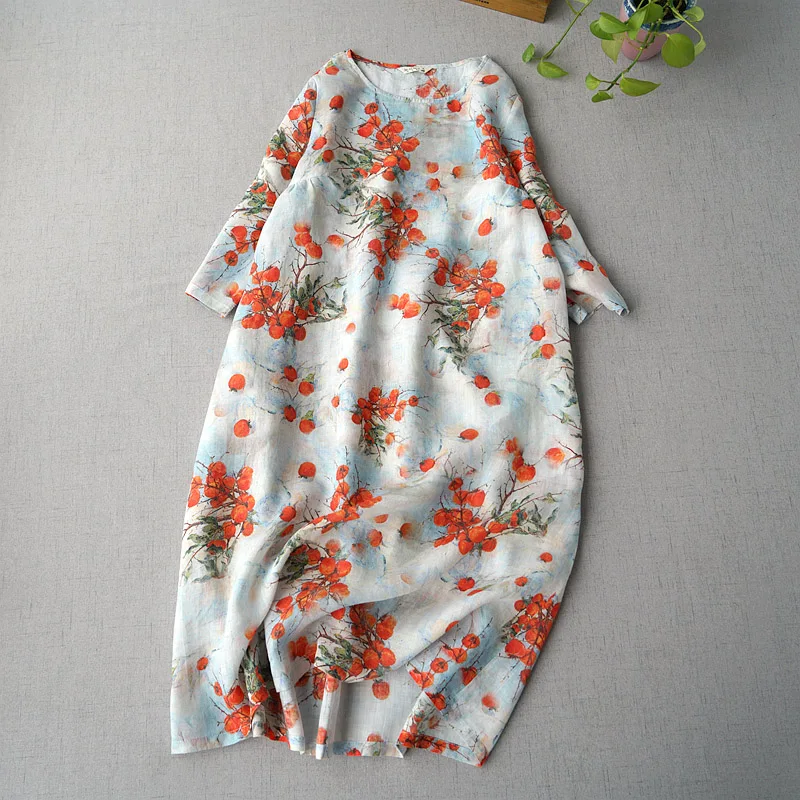 Spring Summer Women Casual Loose Plus Size Japanese Style Vintage Floral Print Comfortable Water Washed Thin Ramie Dresses
Spring Summer Women Casual Loose Plus Size Japanese Style Vintage Floral Print Comfortable Water Washed Thin Ramie Dresses