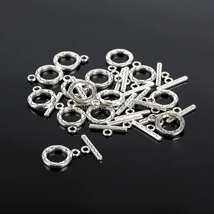 100Set/lot Antique Silver Flower Round Toggle Clasps Diy For Bracelet & Necklace Jewelry Findings
100Set/lot Antique Silver Flower Round Toggle Clasps Diy For Bracelet & Necklace Jewelry Findings