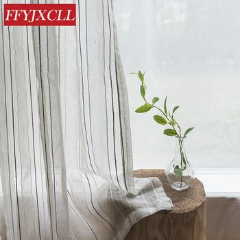 Japan Style Window Screening Striped White Tulle for Living Room Bedroom Kitchen Cafe Drapes Cotton Linen Sheer Curtains Home
Japan Style Window Screening Striped White Tulle for Living Room Bedroom Kitchen Cafe Drapes Cotton Linen Sheer Curtains Home