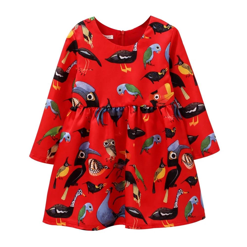 Autumn Winter Baby Girl's Christmas dress beautiful Red Long sleeve Girls New Year party dress bird Print Princess Dress
Autumn Winter Baby Girl's Christmas dress beautiful Red Long sleeve Girls New Year party dress bird Print Princess Dress