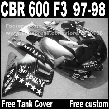 Motorcycle parts for HONDA CBR 600 F3 fairings 1997 1998 CBR600 F3 97 98 black silver seven star fairing kit + Tank cover D6
Motorcycle parts for HONDA CBR 600 F3 fairings 1997 1998 CBR600 F3 97 98 black silver seven star fairing kit + Tank cover D6