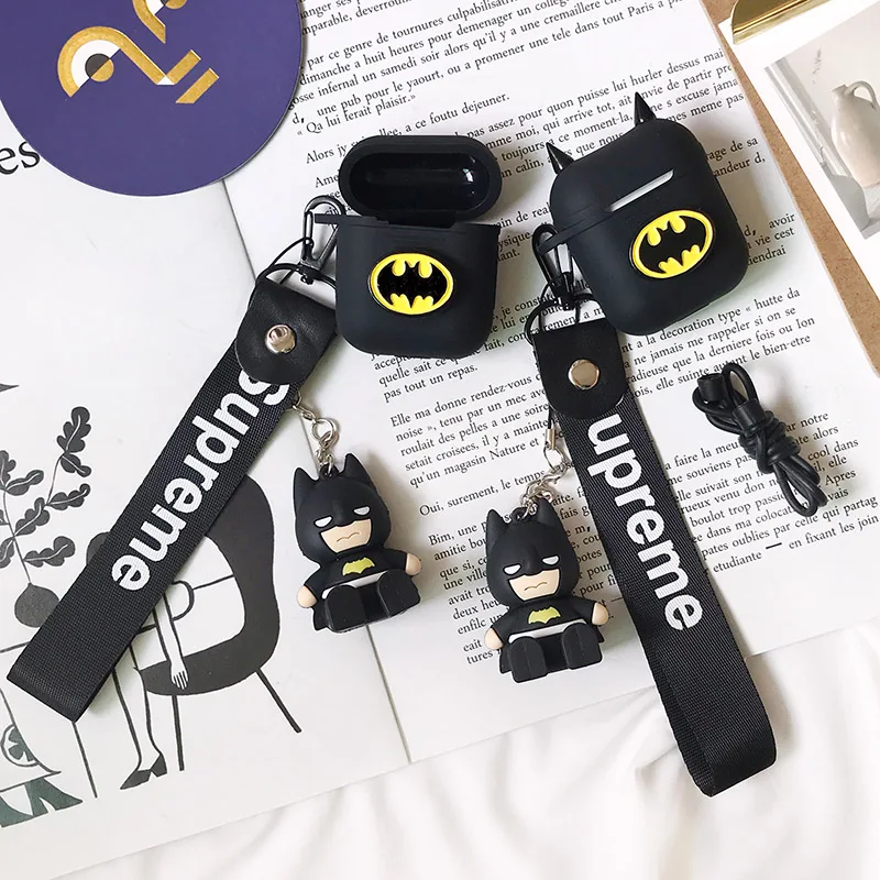 Cartoon Batman Earphone Case For Apple AirPods i12 i10 i7 i8 Silicone Cases with Keychain Cable Toy Stand Flip Cover For AirPods
Cartoon Batman Earphone Case For Apple AirPods i12 i10 i7 i8 Silicone Cases with Keychain Cable Toy Stand Flip Cover For AirPods