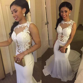 2019 Wedding Dresses Illusion Appliques Mermaid Sexy Sheer Summer Bridal Gowns Vestido De Novia Beach wedding gown
2019 Wedding Dresses Illusion Appliques Mermaid Sexy Sheer Summer Bridal Gowns Vestido De Novia Beach wedding gown