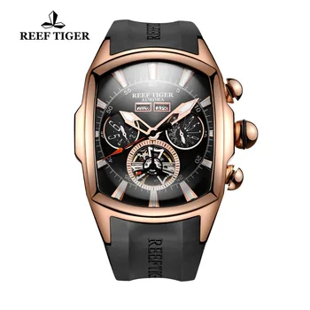 

Reef Tiger/RT Luxury Watches Men's Tourbillon Analog Automatic Watch Rose Gold Tone Sport Wrist Watch Relogio Masculino RGA3069