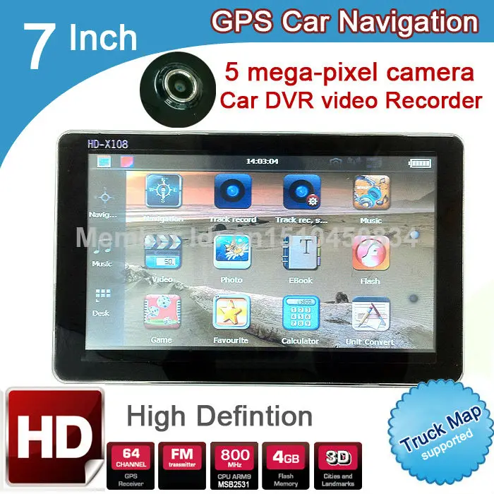 7 inch HD GPS Navigation Car DVR Recorder 720P 5 mega 2015 Maps Russia/Belarus/Kazakhstan Europe/USA Canada Vehicle/ TRUCK Navi
7 inch HD GPS Navigation Car DVR Recorder 720P 5 mega 2015 Maps Russia/Belarus/Kazakhstan Europe/USA Canada Vehicle/ TRUCK Navi