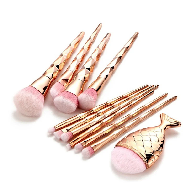 11Pcs Diamond Rose Gold Makeup Brushes Set Mermaid Fishtail Shaped Foundation Powder Cosmetics Tools Eyeshadow Make Brush Kit
11Pcs Diamond Rose Gold Makeup Brushes Set Mermaid Fishtail Shaped Foundation Powder Cosmetics Tools Eyeshadow Make Brush Kit
