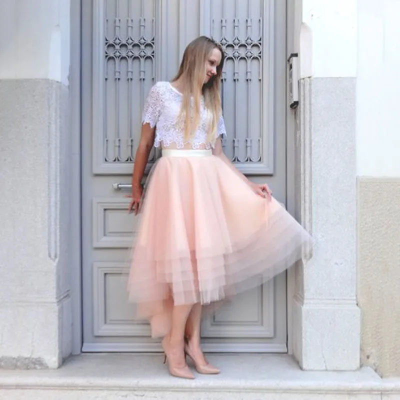 Flattering A-Line Tutu Tulle Women's Skirts Peach Pink Tiered Ruffle High Low Adult Tulle Skirt Custom Made Engagment Skirts
Flattering A-Line Tutu Tulle Women's Skirts Peach Pink Tiered Ruffle High Low Adult Tulle Skirt Custom Made Engagment Skirts