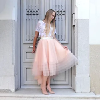 Flattering A-Line Tutu Tulle Women's Skirts Peach Pink Tiered Ruffle High Low Adult Tulle Skirt Custom Made Engagment Skirts
Flattering A-Line Tutu Tulle Women's Skirts Peach Pink Tiered Ruffle High Low Adult Tulle Skirt Custom Made Engagment Skirts