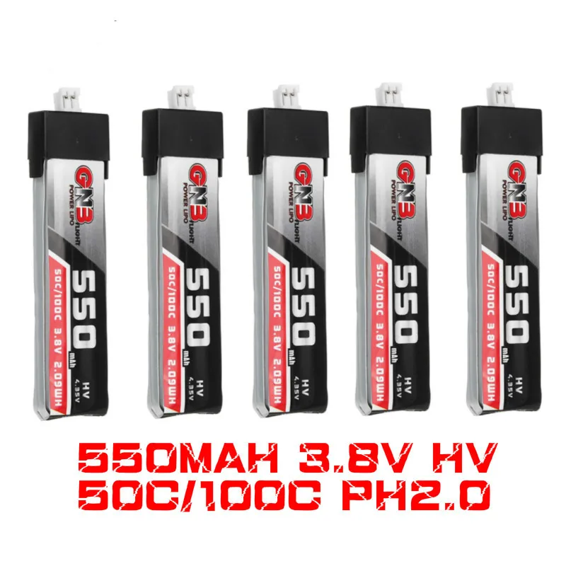 5PCS GAONENG 550MAH 3.8V HV LIPO BATTERY 1S 50C/100C PH2.0 FOR INDUCTRIX LDARC TINY 8X TINY7 B06 BetaFPV Beta75 FPV Racing Drone
5PCS GAONENG 550MAH 3.8V HV LIPO BATTERY 1S 50C/100C PH2.0 FOR INDUCTRIX LDARC TINY 8X TINY7 B06 BetaFPV Beta75 FPV Racing Drone
