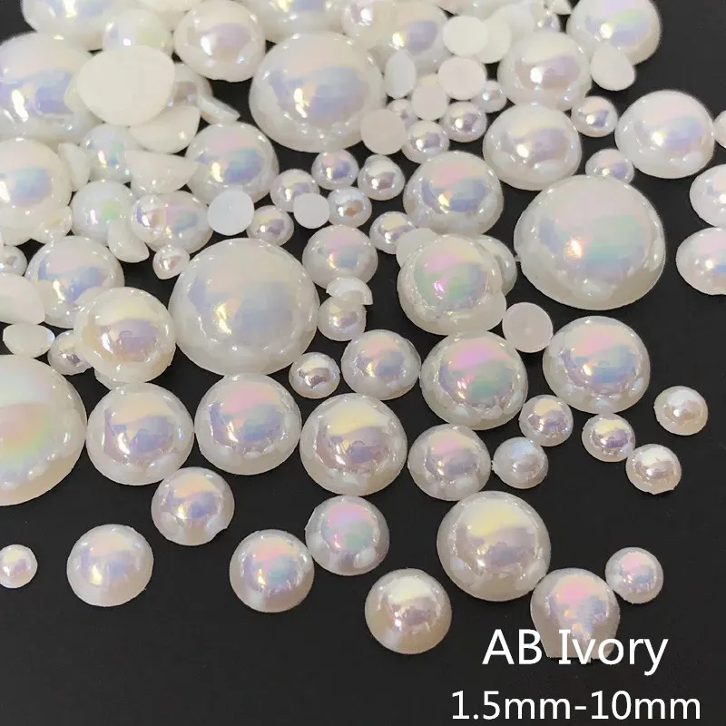 AB Ivory Half Pearl Mixed Size from 1.5mm To 10mm Craft ABS Resin Flatback Half round imitation pearls
AB Ivory Half Pearl Mixed Size from 1.5mm To 10mm Craft ABS Resin Flatback Half round imitation pearls
