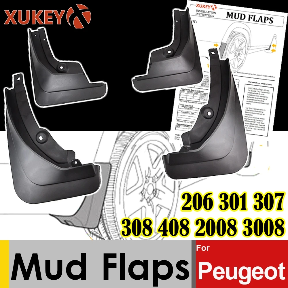 Mud Flaps For Peugeot 206 301 307 308 408 2008 3008 Mk1 Mk2 Mudflaps Splash Guards Mudguards Fender sedan saloon hatchback
Mud Flaps For Peugeot 206 301 307 308 408 2008 3008 Mk1 Mk2 Mudflaps Splash Guards Mudguards Fender sedan saloon hatchback