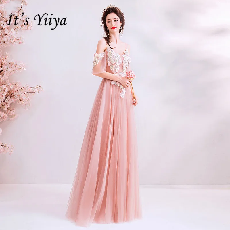 It's YiiYa Pink Evening Dress A line Short sleeve Embroidery Long Prom Dresses Illusion Beading Floral V-neck Party Gowns E179
It's YiiYa Pink Evening Dress A line Short sleeve Embroidery Long Prom Dresses Illusion Beading Floral V-neck Party Gowns E179