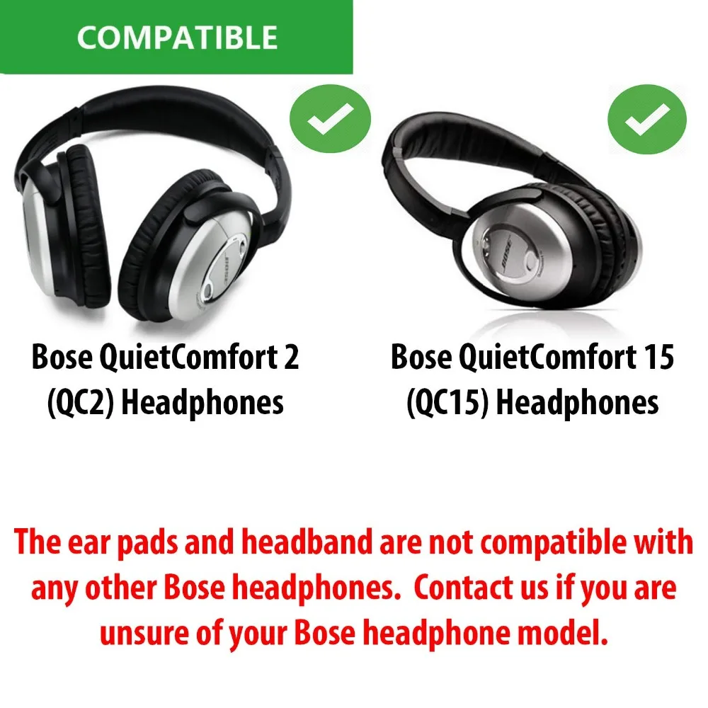 Replacement Ear Pads and Headband Cushion pad for Bo-se Quiet Comfort 2 (QC2) and Quiet Comfort 15(QC15) Headphones Replacement Ear Pads and Headband Cushion pad for Bo-se Quiet Comfort 2 (QC2) and Quiet Comfort 15(QC15) Headphones