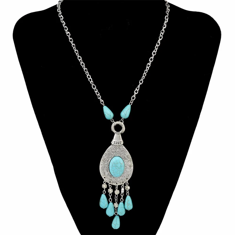 Gypsy Vintage Tibetan Silver Metal Water drop Blue Stone Long Statement Necklaces & Earrings Women Boho Indian Jewelry Sets
Gypsy Vintage Tibetan Silver Metal Water drop Blue Stone Long Statement Necklaces & Earrings Women Boho Indian Jewelry Sets