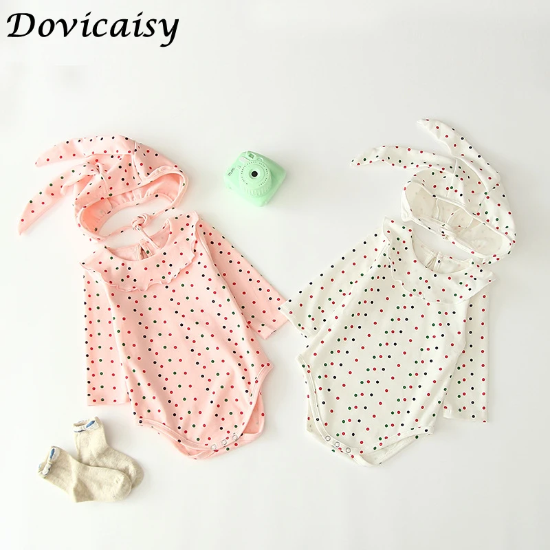 Baby Girl Clothes Autumn Infant Baby Girls Long Sleeve Rompers with Long Ear Hats Kids Pure Cotton Dot Clothes
Baby Girl Clothes Autumn Infant Baby Girls Long Sleeve Rompers with Long Ear Hats Kids Pure Cotton Dot Clothes