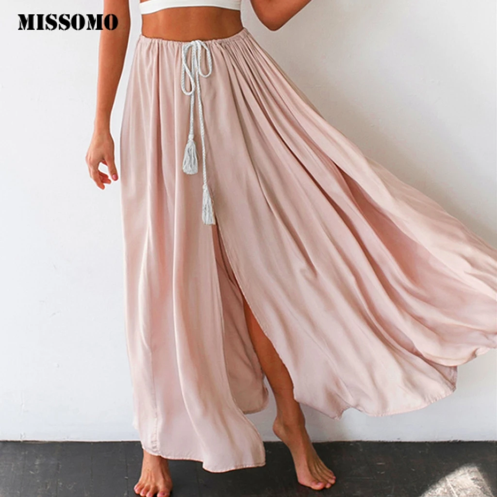MISSOMO 2019 Women Boho Chiffon Long Maxi Skirt Ladies Solid Beach High Wait Skirt Pleated lace up split long skirt jupe femme
MISSOMO 2019 Women Boho Chiffon Long Maxi Skirt Ladies Solid Beach High Wait Skirt Pleated lace up split long skirt jupe femme