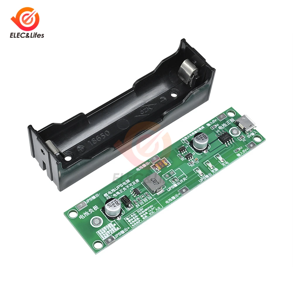 5V 18650 Lithium Battery Charger Step UP Boost Module Micro USB Charging Discharge UPS uninterruptible power supply module
5V 18650 Lithium Battery Charger Step UP Boost Module Micro USB Charging Discharge UPS uninterruptible power supply module