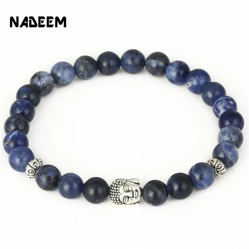 NADEEM новая мода для мужчин и женщин Sodalite камень бисер античный серебряный цвет