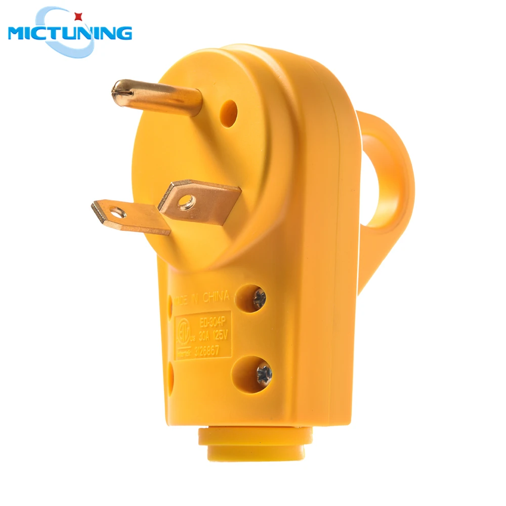 MICTUNING 125V 30Amp Heavy Duty RV Replacement Male Plug High Quality Yellow Camper 30A Male Connector w/ Ergonomic Grip Handle
MICTUNING 125V 30Amp Heavy Duty RV Replacement Male Plug High Quality Yellow Camper 30A Male Connector w/ Ergonomic Grip Handle