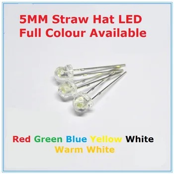 100PCS Straw Hat LED bead 5MM Red Yellow Green Blue Warm White Transparent Cover dip high quality bright F5 light emitting diode
100PCS Straw Hat LED bead 5MM Red Yellow Green Blue Warm White Transparent Cover dip high quality bright F5 light emitting diode