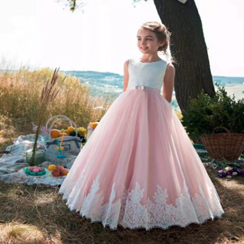 Beautiful Lovely Pink Sleeveless Lace Appliques Tulle Flower Girl Dress Girls Pageant Princess Lace Up Holy Communion Dresses
Beautiful Lovely Pink Sleeveless Lace Appliques Tulle Flower Girl Dress Girls Pageant Princess Lace Up Holy Communion Dresses