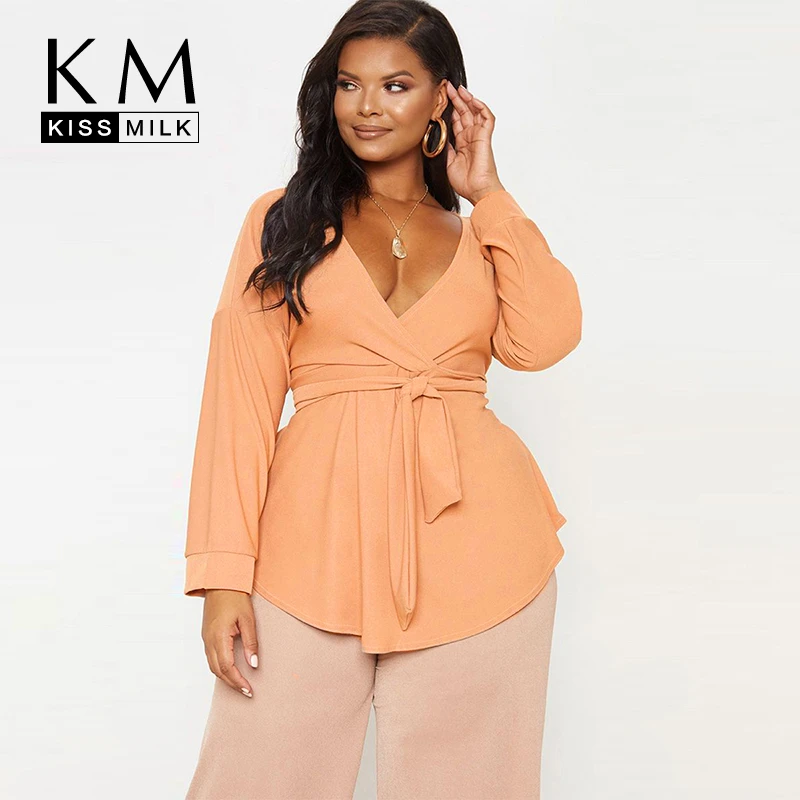 Kissmilk Casual Sexy Loose Long Butterfly Sleeve Plus Size Deep V-neck Cross Tie Waist Lace Warp Solid Tops
Kissmilk Casual Sexy Loose Long Butterfly Sleeve Plus Size Deep V-neck Cross Tie Waist Lace Warp Solid Tops