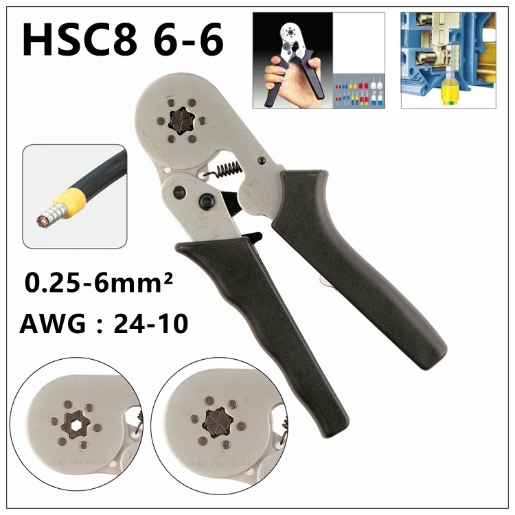 MXITA Needle type terminal HSC8 6-6 MINI-TYPE SELF-ADJUSTABLE CRIMPING PLIER 0.25-6mm terminals crimping multi tools
MXITA Needle type terminal HSC8 6-6 MINI-TYPE SELF-ADJUSTABLE CRIMPING PLIER 0.25-6mm terminals crimping multi tools