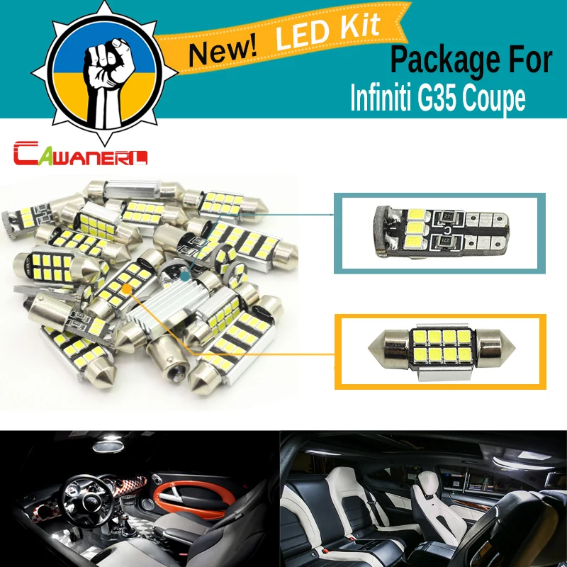 Cawanerl Car 2835 SMD Canbus LED Package Kit White Error Free Interior Dome Map Trunk License Plate Light For Infiniti G35 Coupe
Cawanerl Car 2835 SMD Canbus LED Package Kit White Error Free Interior Dome Map Trunk License Plate Light For Infiniti G35 Coupe