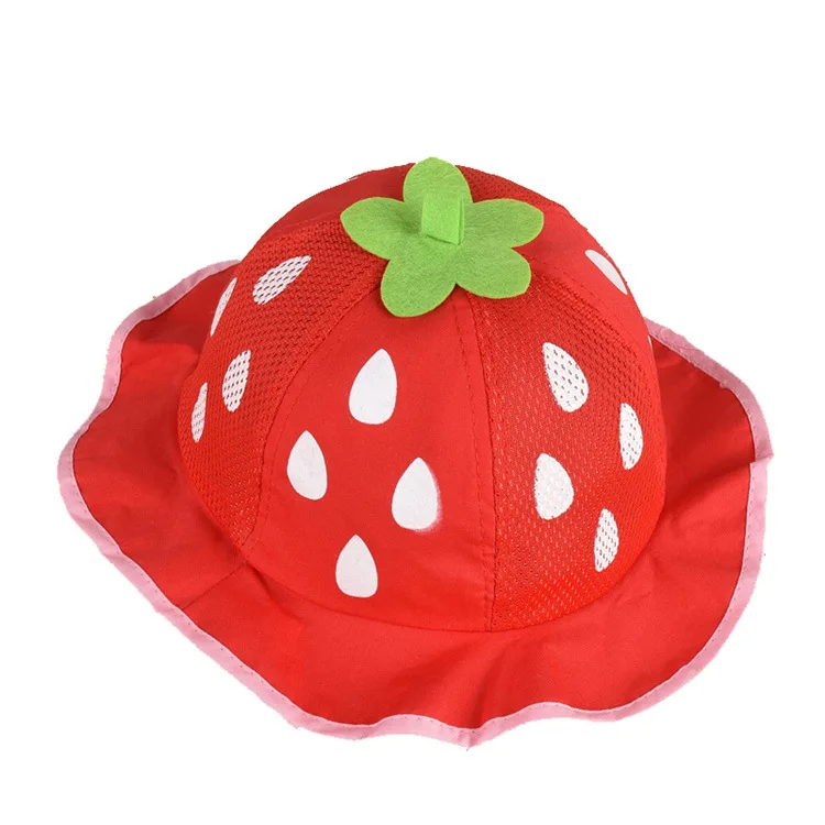 Fashion Bucket Hats Cute Mesh Sun Cap Dot Kids Caps Strawberry Toddler Beanies Summer Baby Girls Hat
Fashion Bucket Hats Cute Mesh Sun Cap Dot Kids Caps Strawberry Toddler Beanies Summer Baby Girls Hat