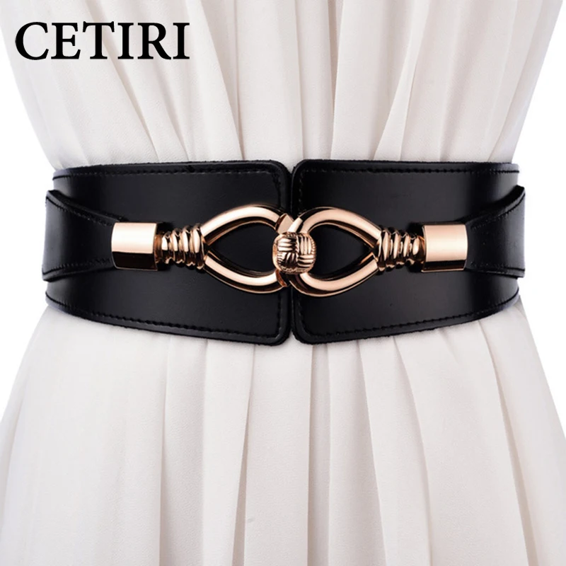 CETIRI Woman Belts For Dress Cow Genuine Leather Wide Women Belt Gold Elastic Waist Accessories Stretch Belt Coat Cummerbund
CETIRI Woman Belts For Dress Cow Genuine Leather Wide Women Belt Gold Elastic Waist Accessories Stretch Belt Coat Cummerbund
