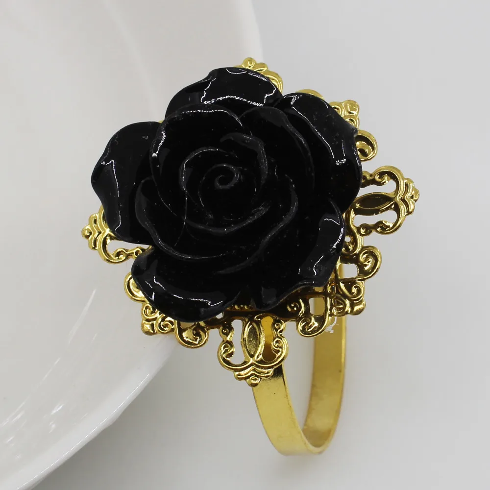 Fashion 5pc black Rose Decorative gold Napkin Rings Napkin Holder Wedding Party Dinner Table Decoration Intimate Accessories
Fashion 5pc black Rose Decorative gold Napkin Rings Napkin Holder Wedding Party Dinner Table Decoration Intimate Accessories