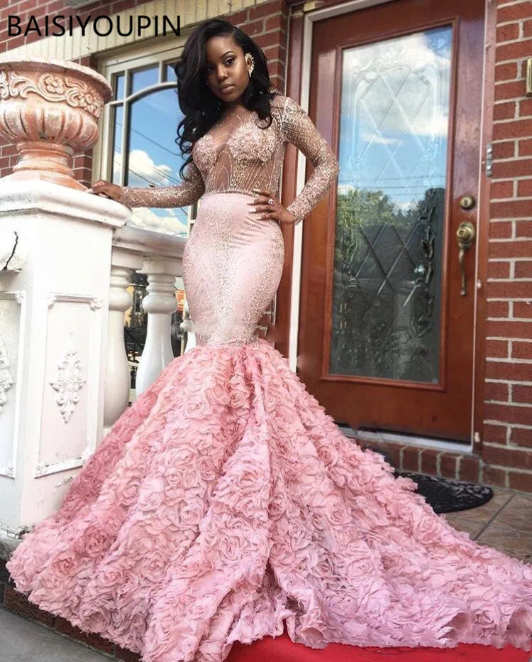 Gorgeous 2020 Pink Long Sleeve Prom Dresses Sexy See Through Open Back Mermaid Evening Gowns South African Formal Party Dress
Gorgeous 2020 Pink Long Sleeve Prom Dresses Sexy See Through Open Back Mermaid Evening Gowns South African Formal Party Dress