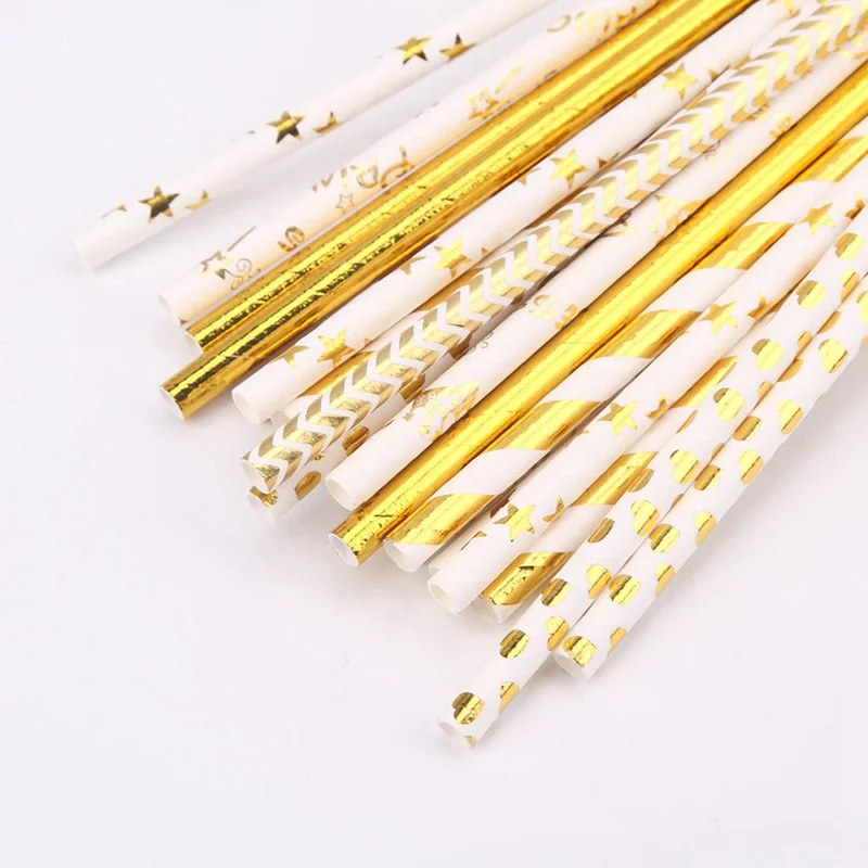 25Pcs/pack Gold Color Disposable Drinking Straws Christmas Party Tableware Color Coated Gold Foil Paper Straw Party Supplies
25Pcs/pack Gold Color Disposable Drinking Straws Christmas Party Tableware Color Coated Gold Foil Paper Straw Party Supplies