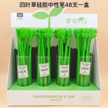 48 Pcs Pen Cartoon Four-leaf Clover Black Colored Gel-inkpens for Writing Cute Stationery Office School Supplies 
48 Pcs Pen Cartoon Four-leaf Clover Black Colored Gel-inkpens for Writing Cute Stationery Office School Supplies