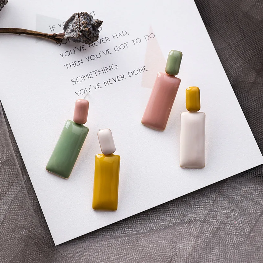 2019 New Silver Needle Cute Geometric Glaze Rectangle Earring Korea Macaron Long Drop Earrings for Women Jewelry Accessories
2019 New Silver Needle Cute Geometric Glaze Rectangle Earring Korea Macaron Long Drop Earrings for Women Jewelry Accessories