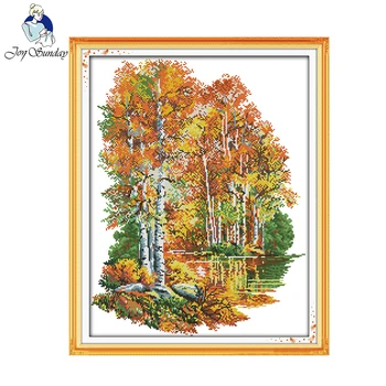 Joy Sunday scenic style In the autumn of birches 14CT and 11CT printable cross stitch patterns embroidery kits for sale
Joy Sunday scenic style In the autumn of birches 14CT and 11CT printable cross stitch patterns embroidery kits for sale