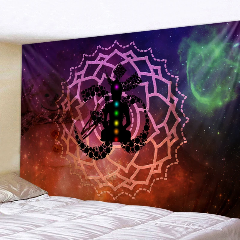 

Starry Night Galaxy Decor Psychedelic Tapestry Wall Hanging Indian Mandala Tapestry Hippie Yoga Chakra Tapestries Boho Wall Clot